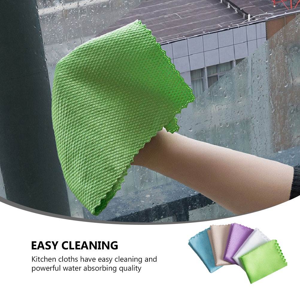 5 Sheets of Dish Towels Household Dishcloths Water-absorbing Dishcloths Housework Supplies for Home Kitchen
