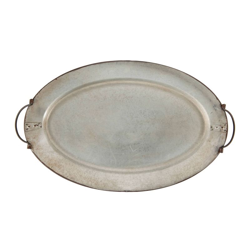 Decorative Metal Tray with Handles