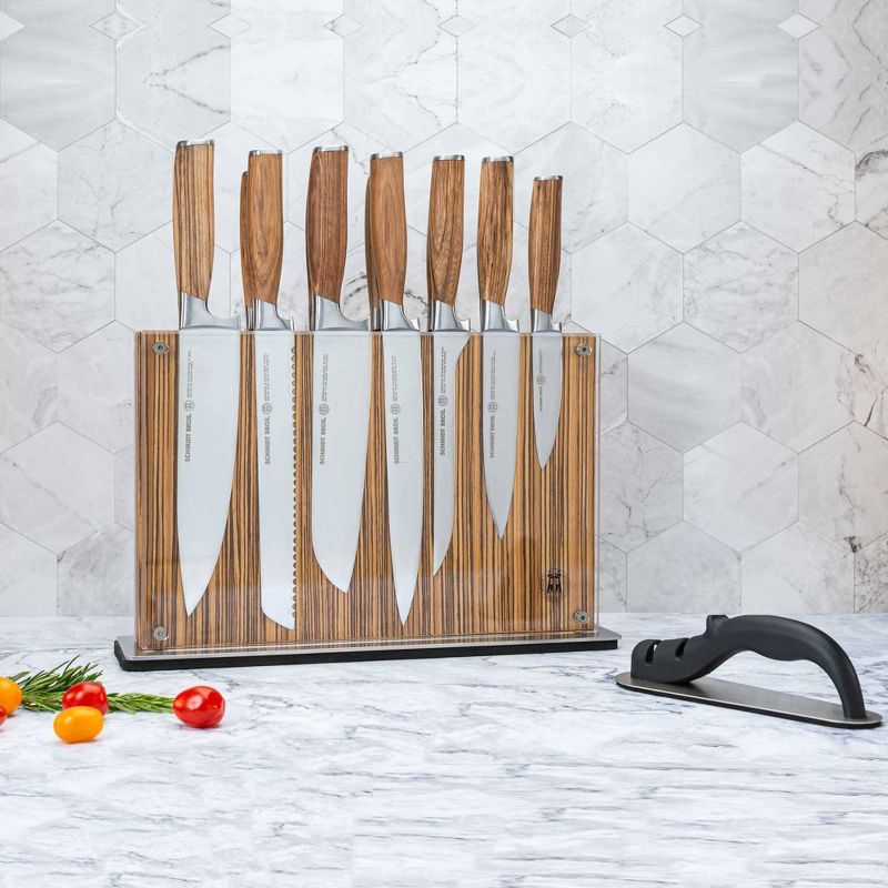 Schmidt Brothers Cutlery Zebra Wood 15pc Knife Block Set