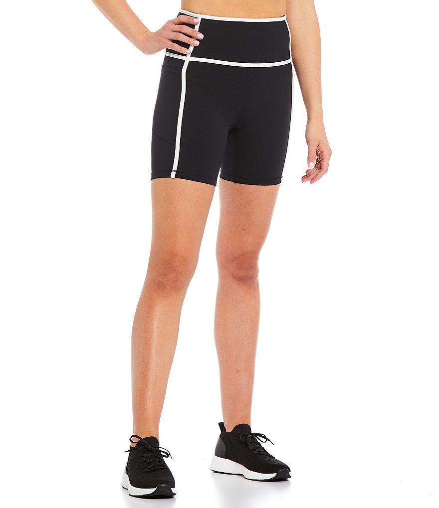 Antonio Melani Active Reaction High Waist Contrast Trim 6#double; Pull-On Biker Shorts