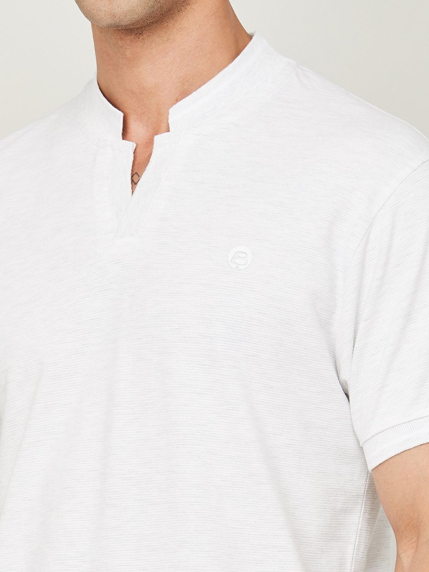 BOSSINI White Cotton Regular Fit T-Shirt