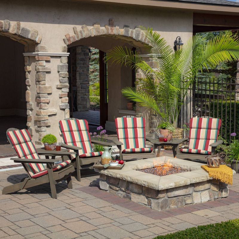 Keeley Stripe Outdoor Adirondack Chair Cushion Red - Arden Selections