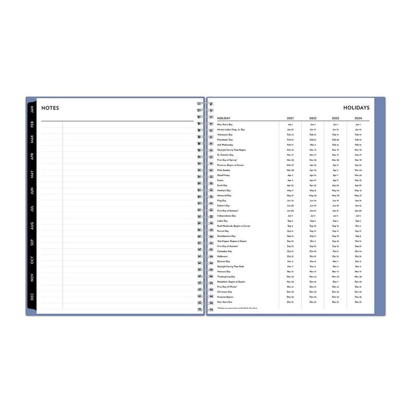 Undated Blue Sky Planner PP 8.5x11 VertAppt Wkly/Mthly Wirebound - Solid Periwinkle