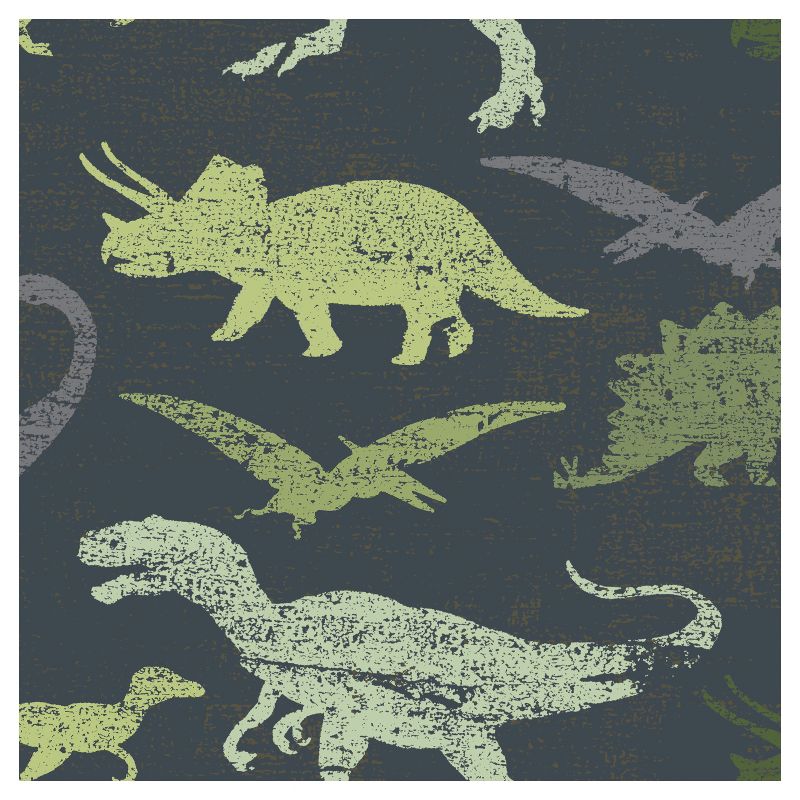Tempaper Kids' Dinosaurs  Self-Adhesive Removable Borders Wallpaper Green