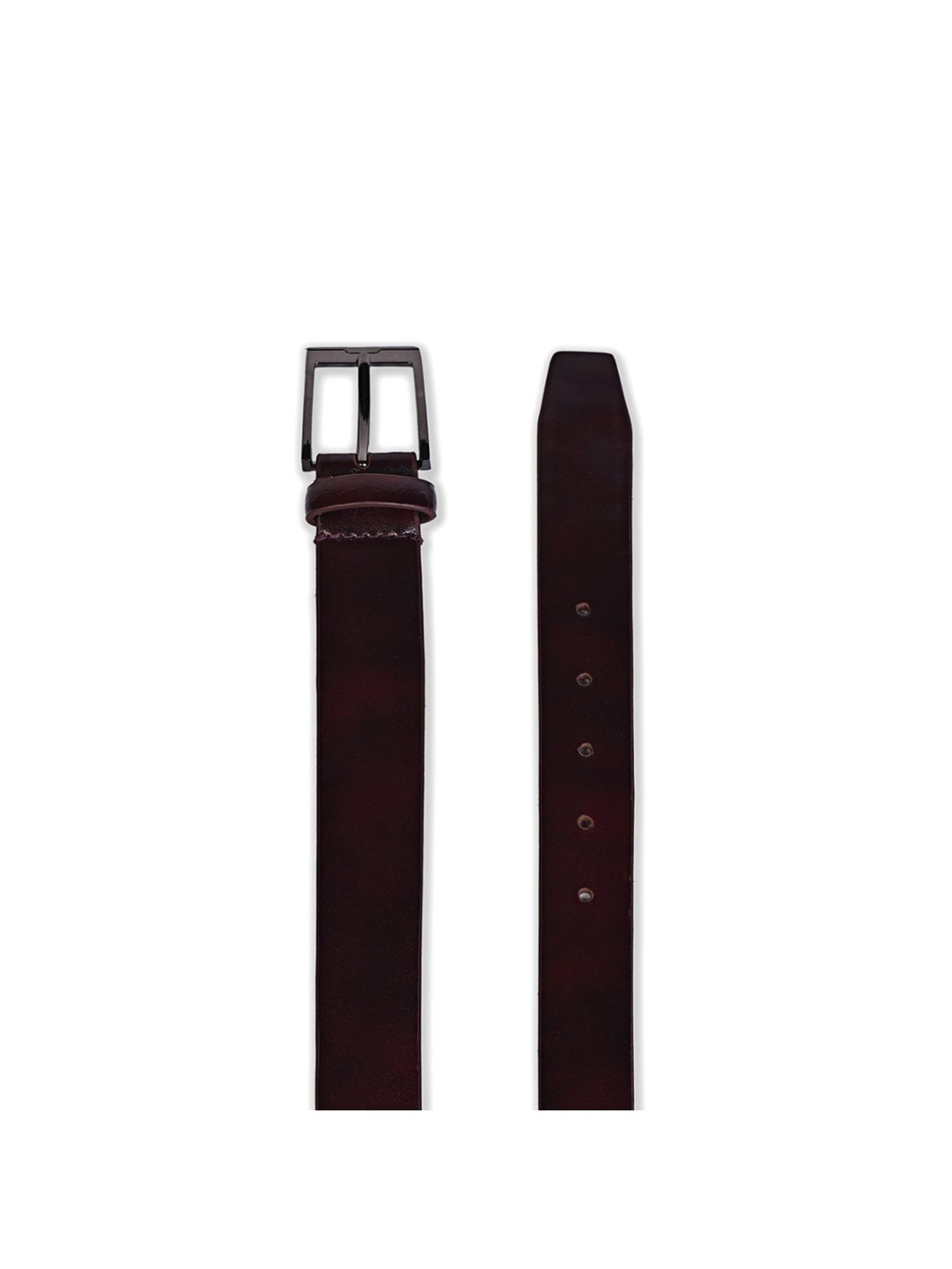 BELWABA Burgundy Formal Leather Belt for Men