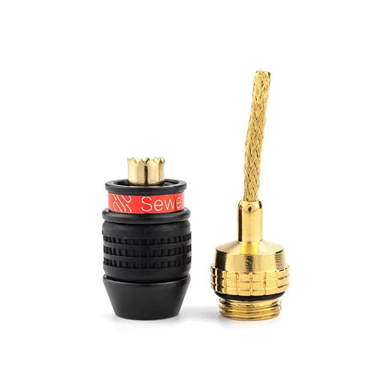 Flex Pin Banana Plugs for Spring Loaded Speaker Terminals, 6 Pairs Gold Plated Plugs