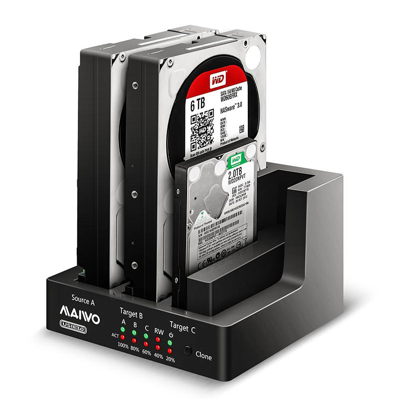 K3093 1:2 Usb3.0 Clone Docking Station
Three Bay Docking Station,Usb3.0&Esata To 3Sata
Support Clone From A To B&C 
With 5A Power Adapter,Support Clone From A To B&C