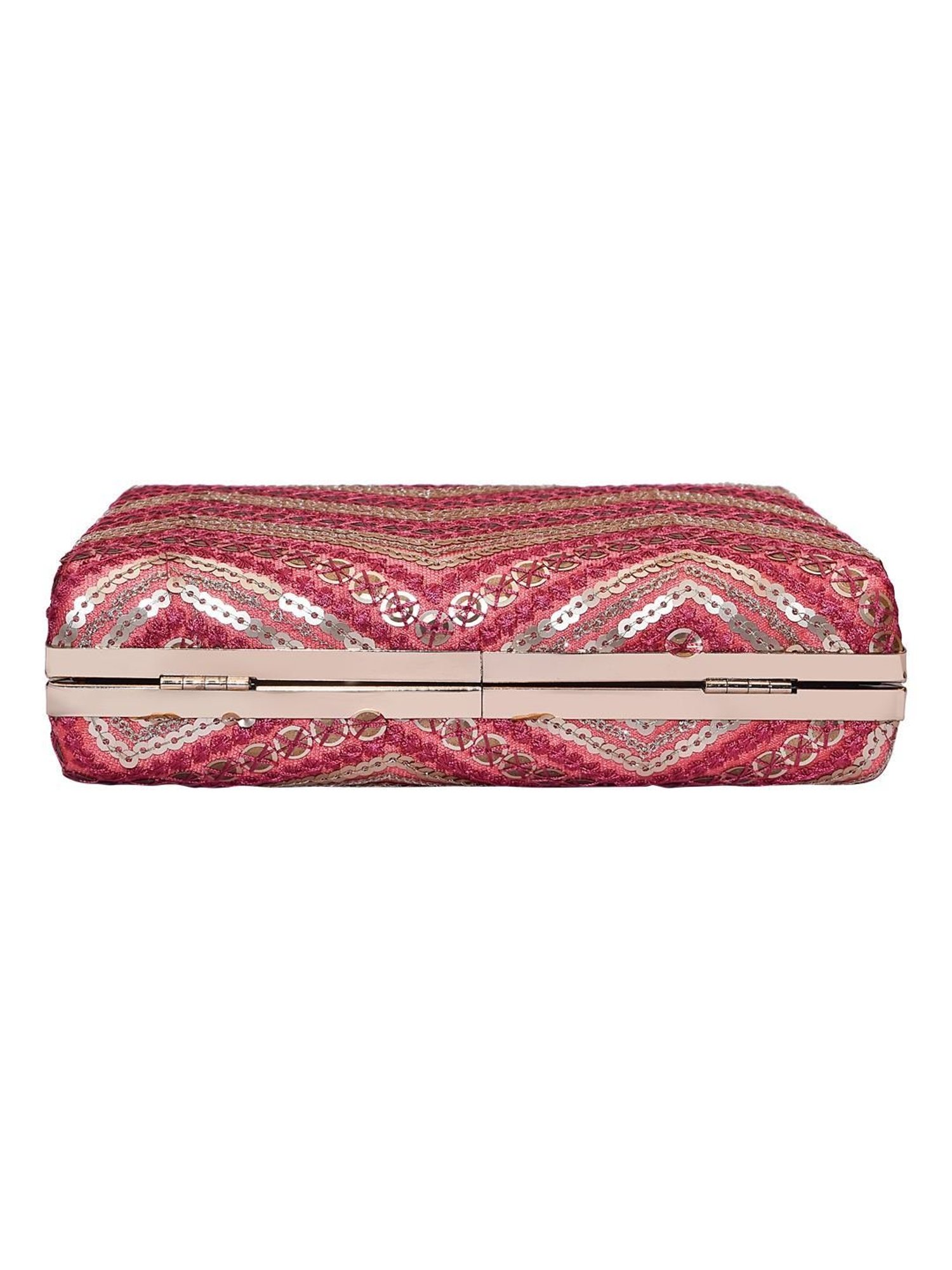 Horra Dark Pink Embellished Clutch