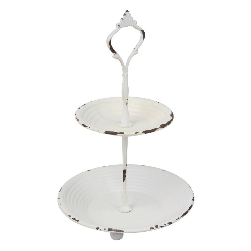 2-Tier Tray Rustic White - Stonebriar Collection