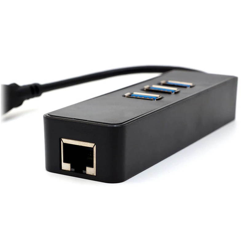 Mini Design 3 ports USB 3.0 + RJ45 Gigabit Ethernet Network card USB3.0 + 1Gbps LAN Port Combo Adapter Cable