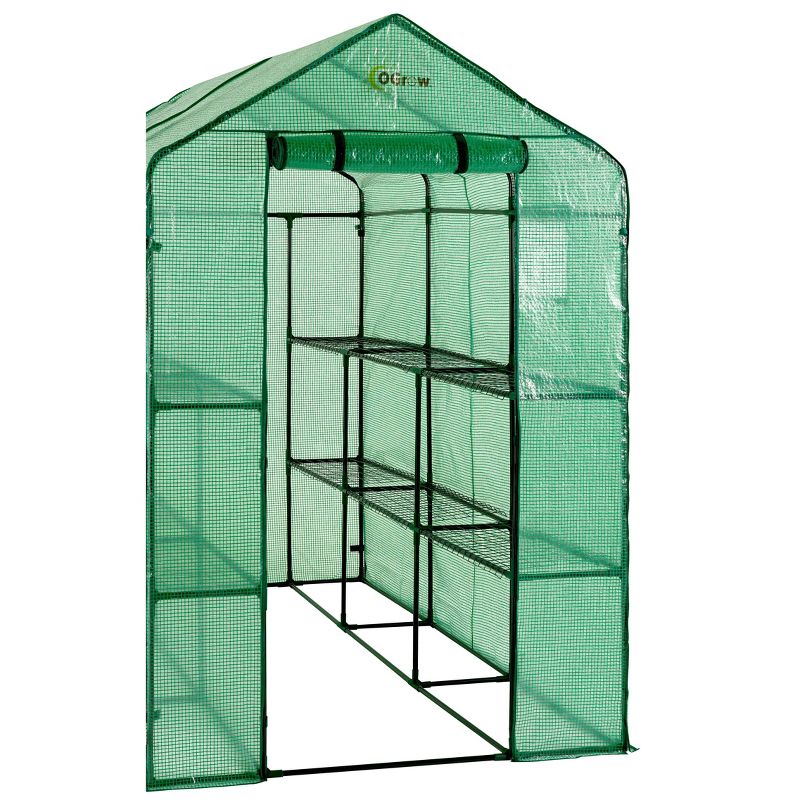 OGrow Extra Large Heavy Duty 2-Tier 12 Shelf Portable Law and Garden Greenhouse