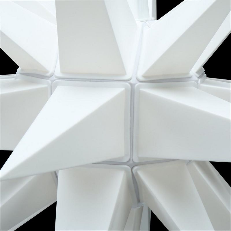 Keystone 21" Pre-lit White LED Advent Star Christmas Hanging Decoration- White Wire