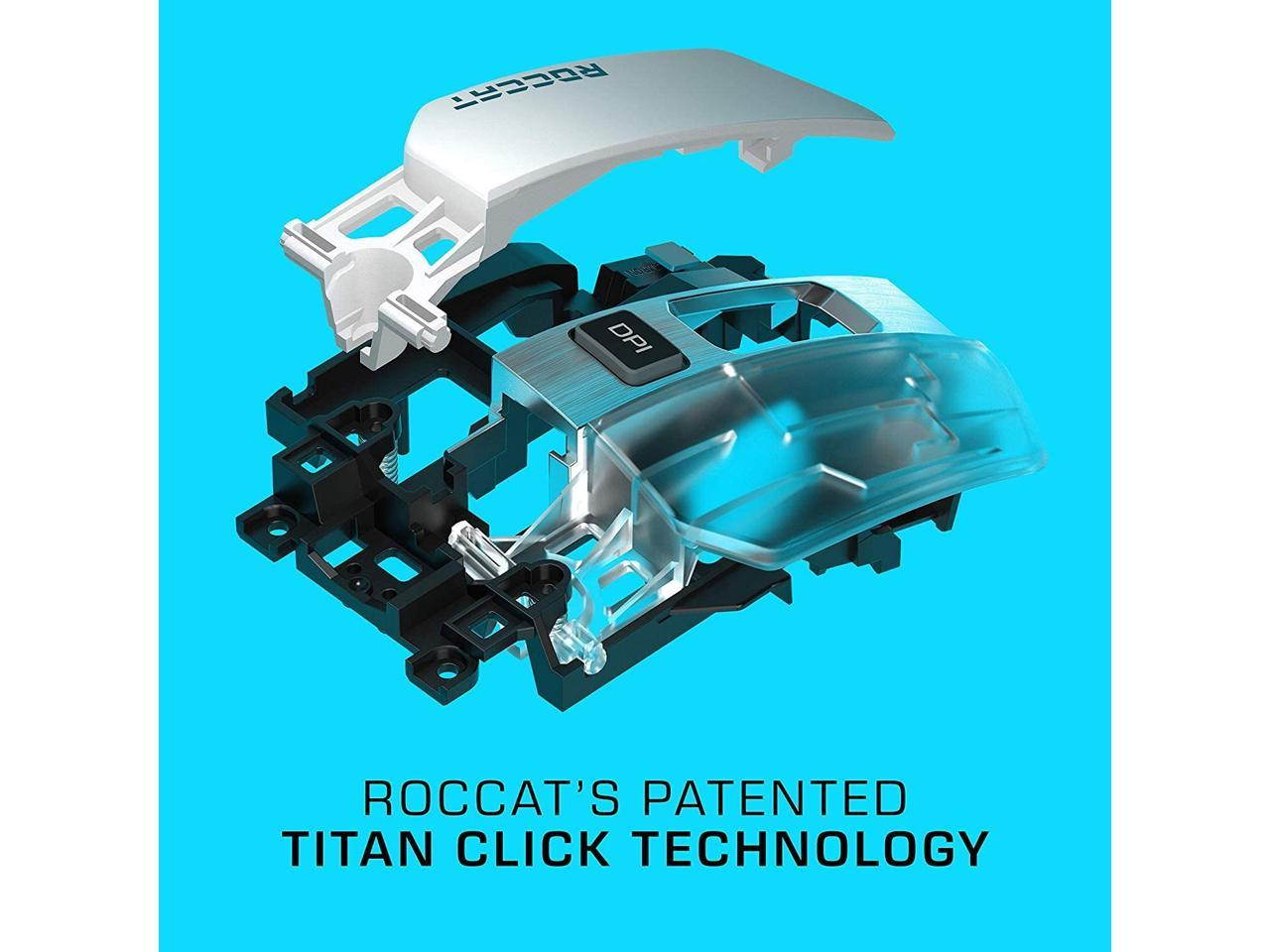 ROCCAT Kain 120 AIMO ROC-11-612-WE White Wired Optical Titan-Click RGB Gaming Mouse