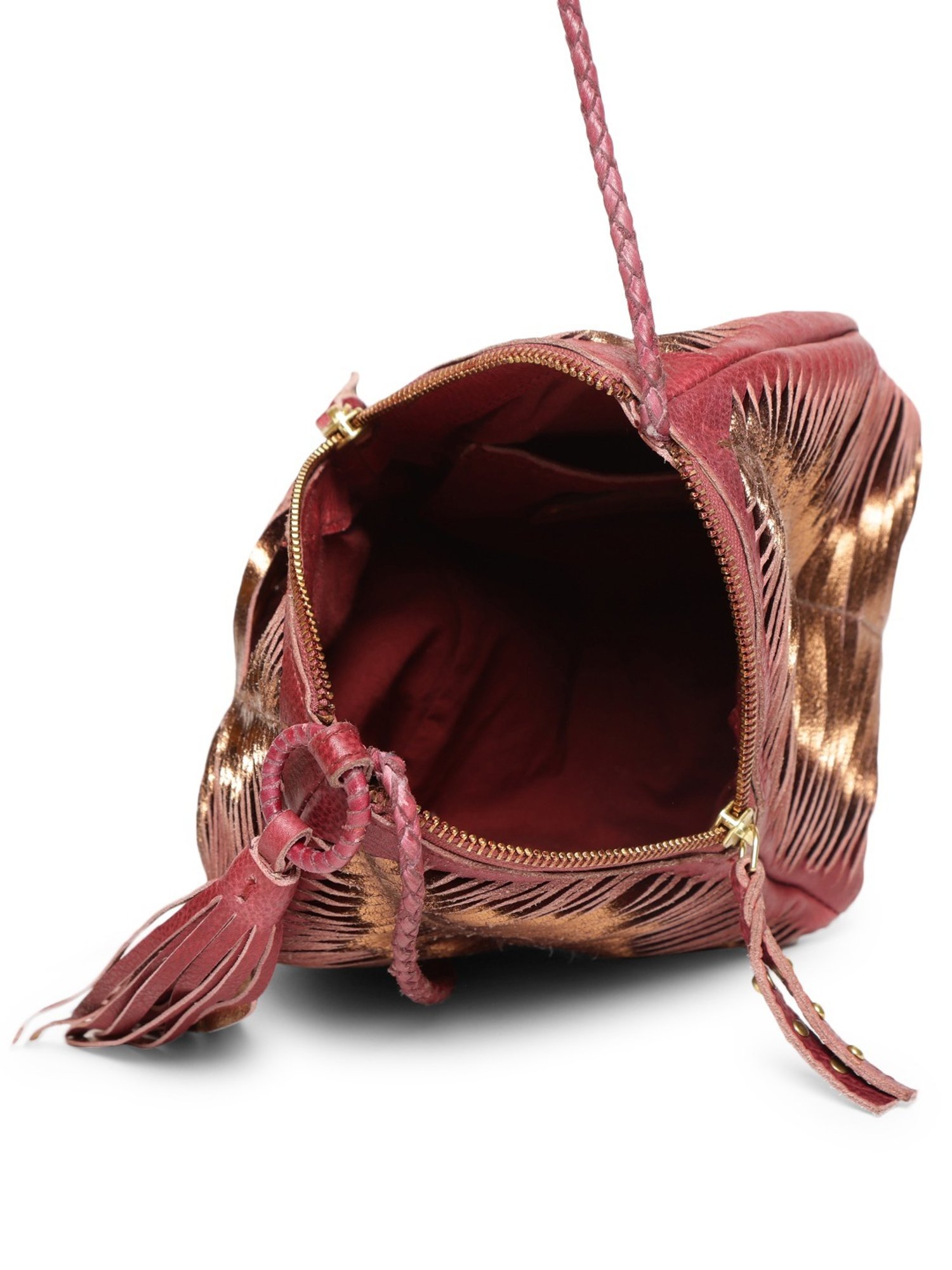 Art N Vintage Premade Red Leather Textured Small Potli