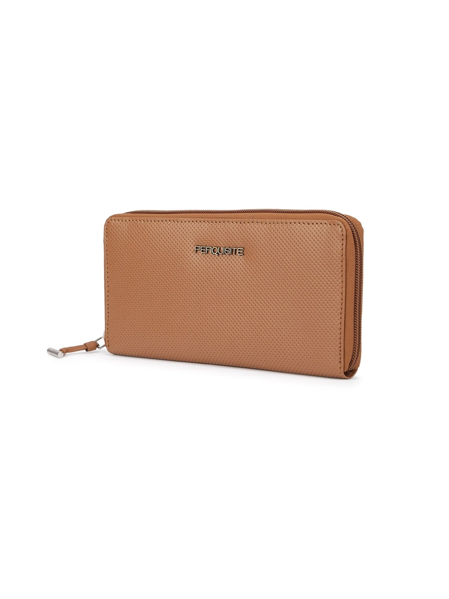 PERQUISITE DIANA Brown Textured Zip Around Wallet for women