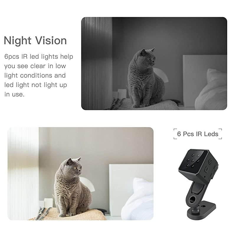 Spy Hidden Camera, 1080P Portable Small HD Wireless Home Security Surveillance Cameras, Covert Tiny Nanny Cam with Night Vision and Motion Detection,Compact Indoor/Outdoor Camcorder