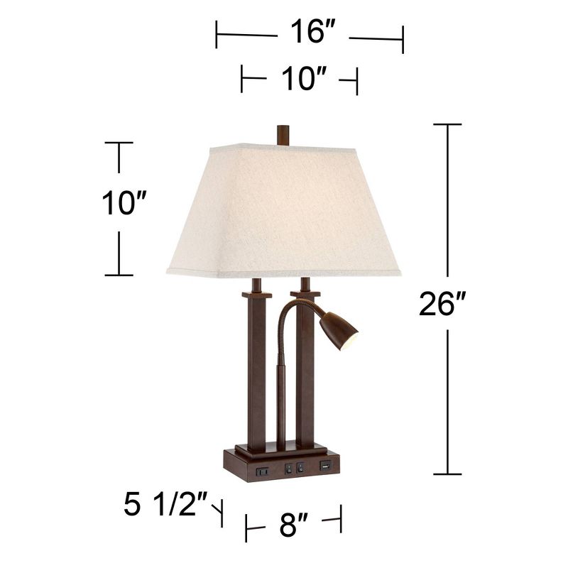 23" Iron/Seeded Glass Axel Farmhouse Industrial Task Lamp (Includes LED Light Bulb) Black - JONATHAN Y