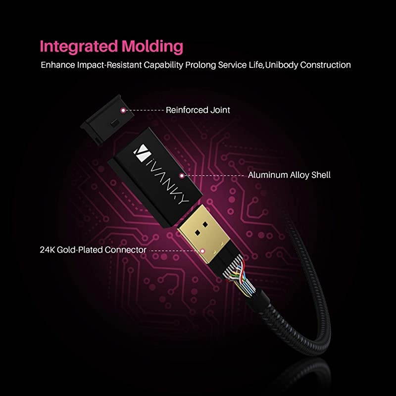 DisplayPort Cable 1.4,  8K DP Cable 6.6ft [8K@60Hz, 4K@144Hz, 1080P@240Hz], Support HBR3, 32.4Gbps, HDCP 2.2, HDR, Compatible for Gaming Monitor, TV, PC, Laptop and More