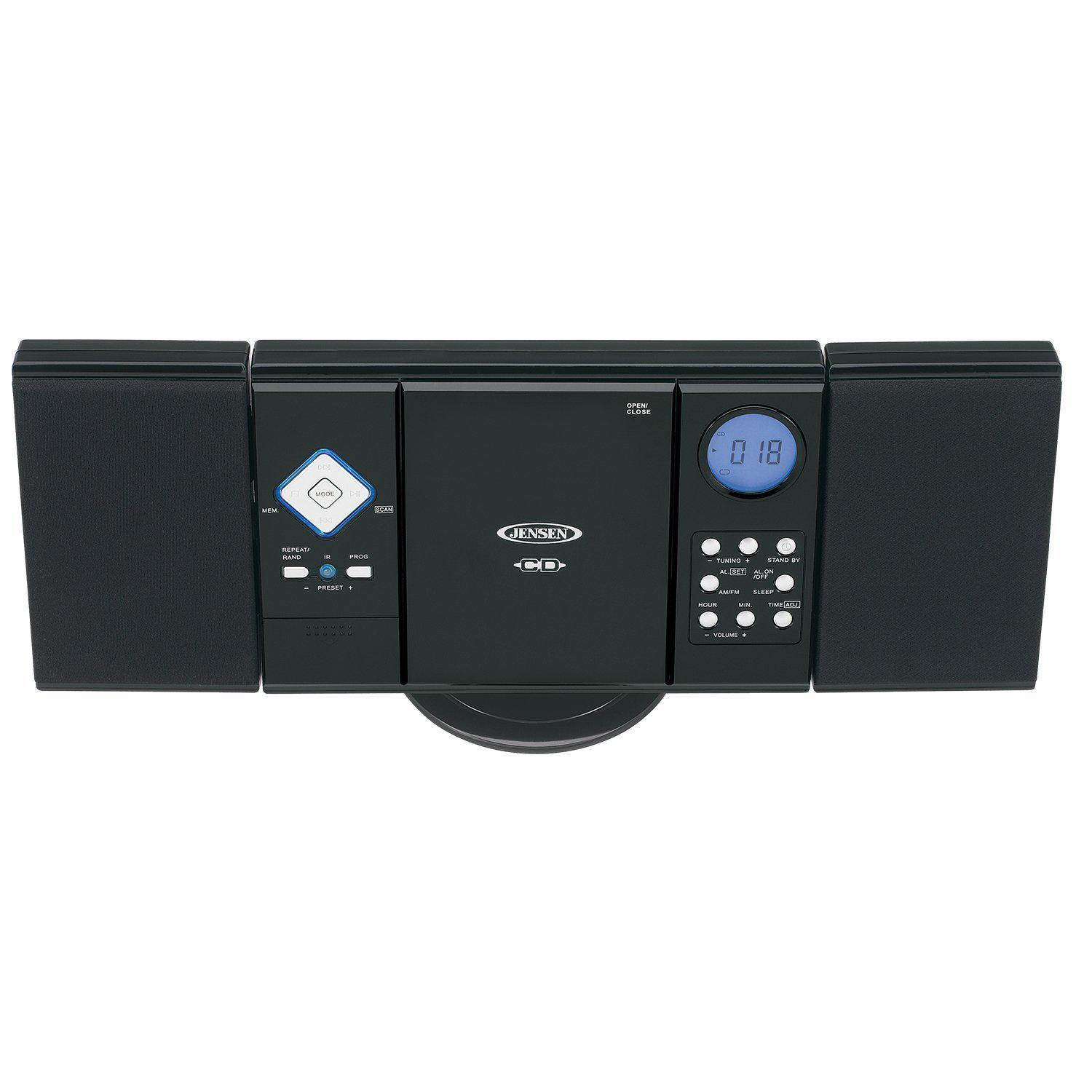 Jensen Wall Mountable Vertical Loading CD Player with Stereo Speakers JEN_JMC_180A