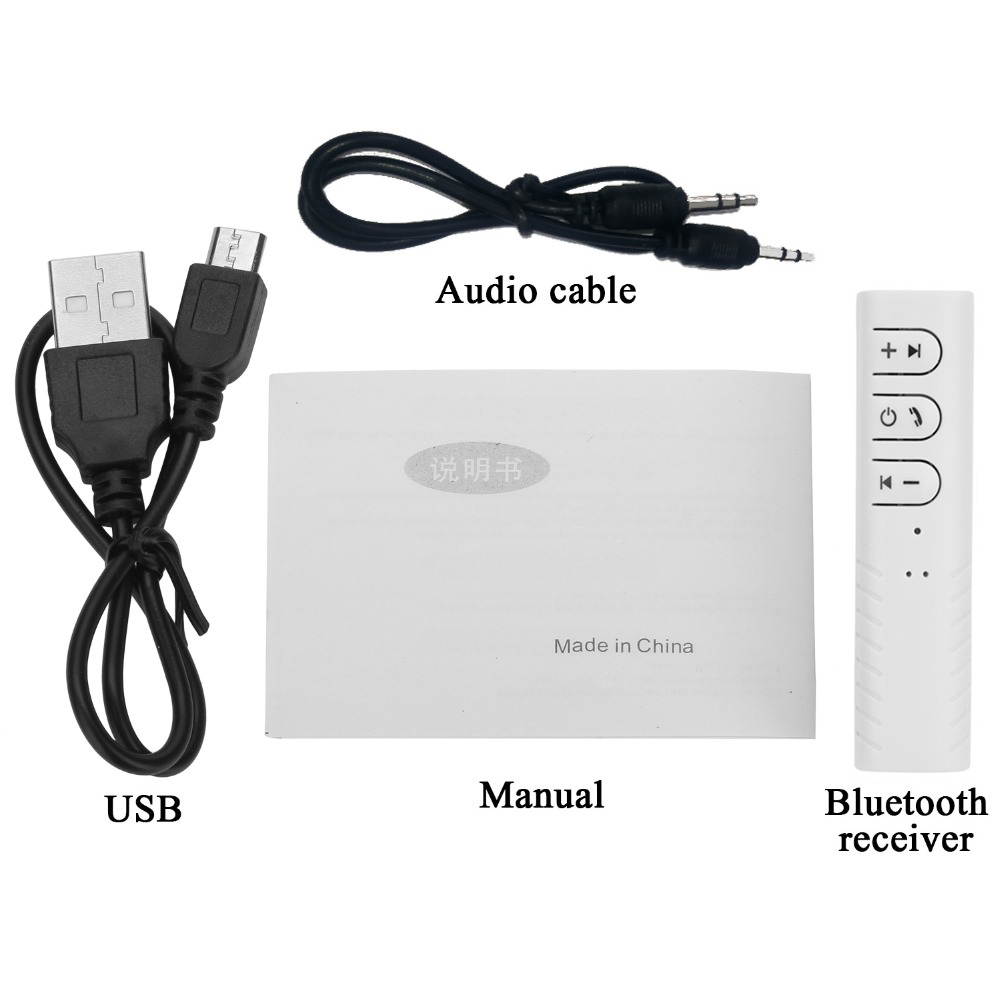 ESTONE AX-03 3.5mm Bluetooth Stereo Headphone Earphone Audio Receiver Adapter Converter, White