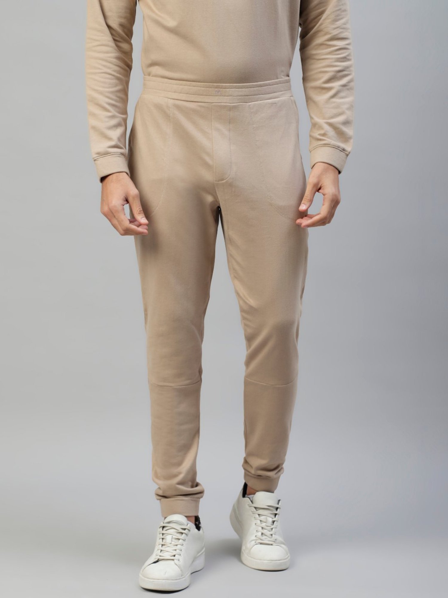 Slowave Beige Regular Fit Joggers