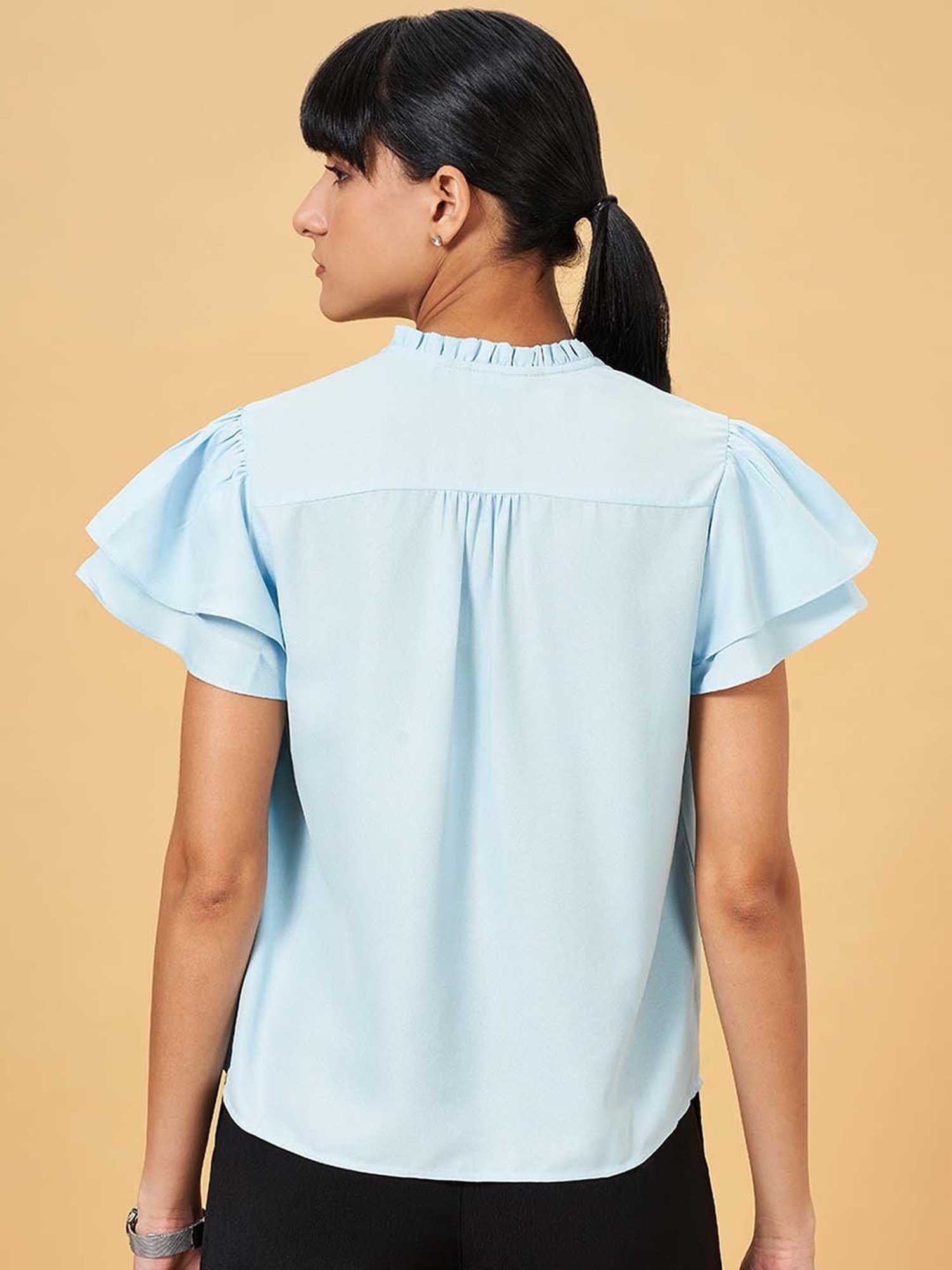 Annabelle by Pantaloons Blue Comfort Fit Top