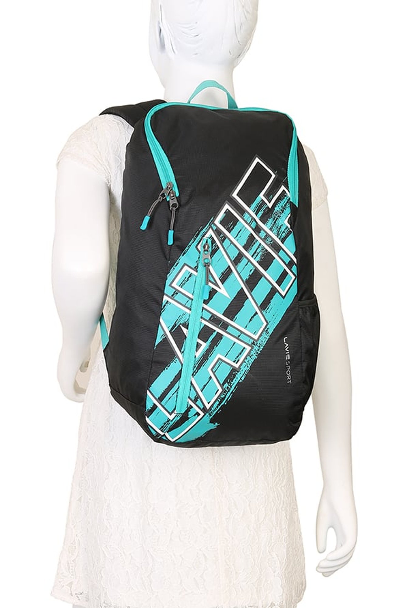 Lavie Clinton Black Printed Polyester Backpack