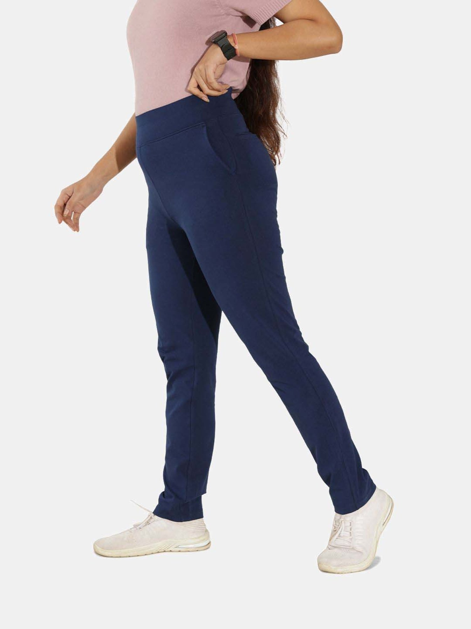 BlissClub Navy Cotton Pencil Pants