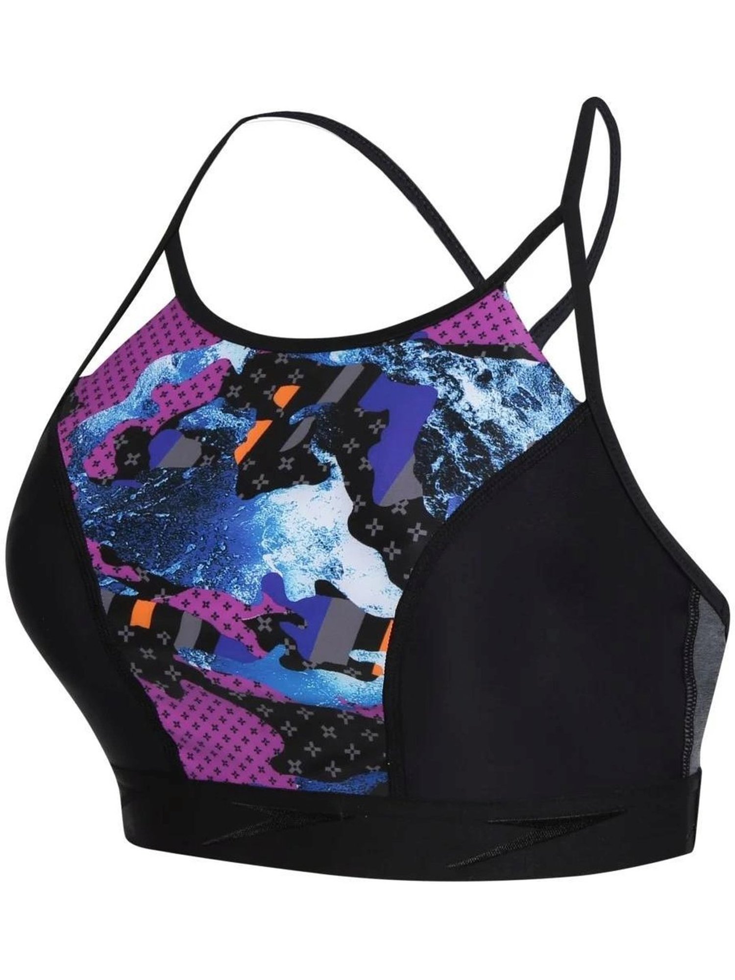 Speedo Black Printed Swimwear Top