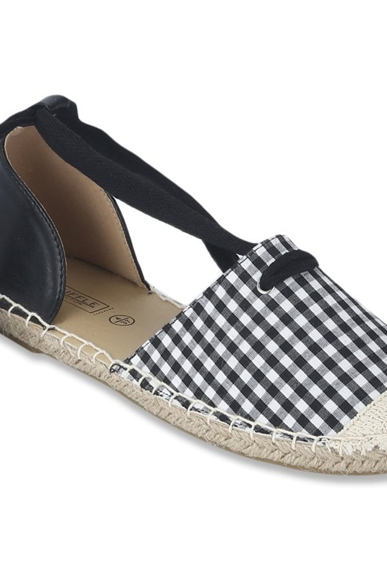 Truffle Collection Black & White Espadrille Sandals