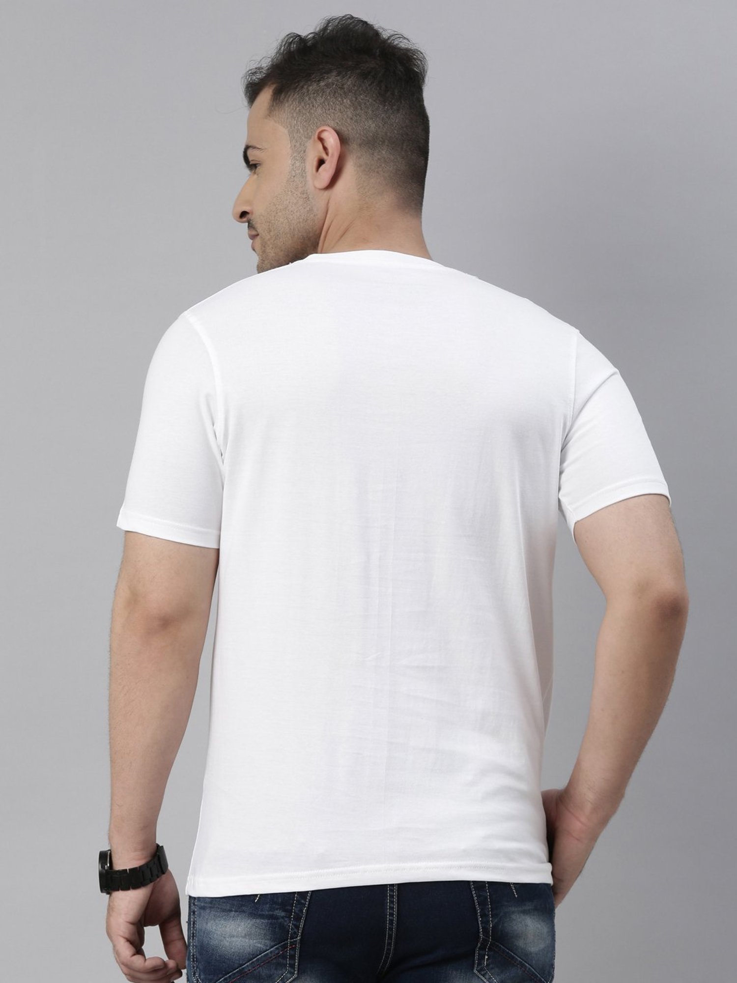 Bushirt White Cotton Crew T-Shirt