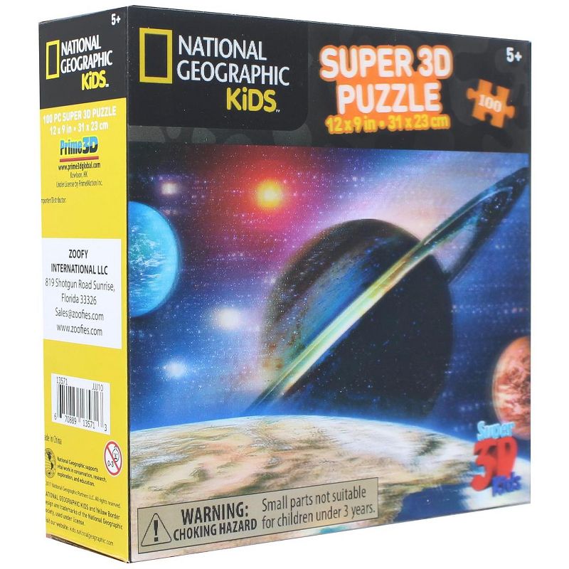 The Zoofy Group LLC National Geographic Kids Earth and Beyond 100 Piece Super 3D Kids Jigsaw Puzzle