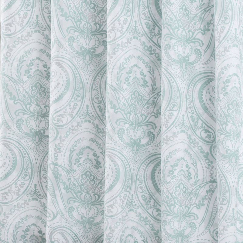 72"x72" Melina Cotton Fabric Shower Curtain Turquoise - Nicole Miller