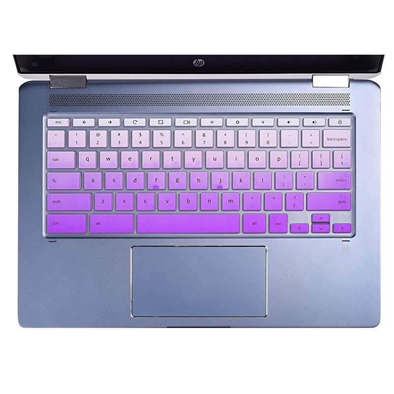 Chromebook 14 Keyboard Cover Skins Compatible with 2in1 14 Touchscreen ChromebookChromebook X360 TouchscreenChromebook 14DA 14BCA SeriesOmbre Purple