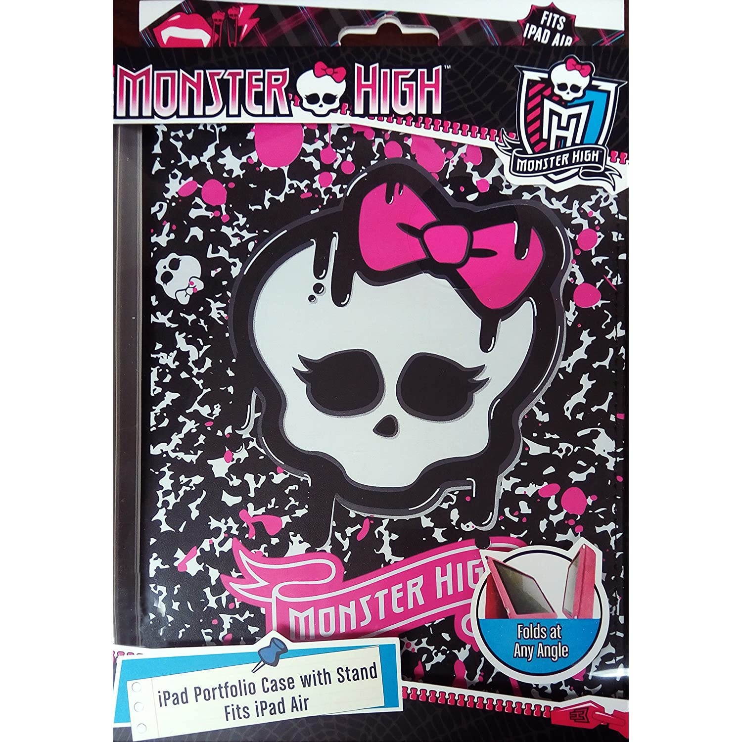 Monster High Ipad Portfolio Case with Stand - Fits Ipad Air
