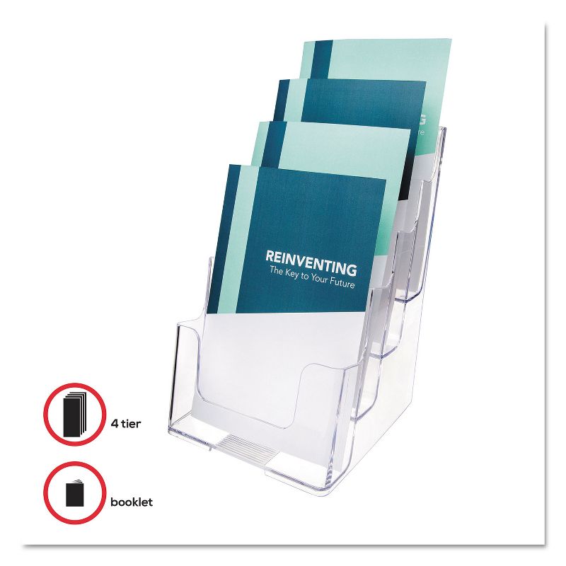 Deflecto Multi Compartment DocuHolder Four Compartments 6-1/2w x 6-1/4d x 10h Clear 77901
