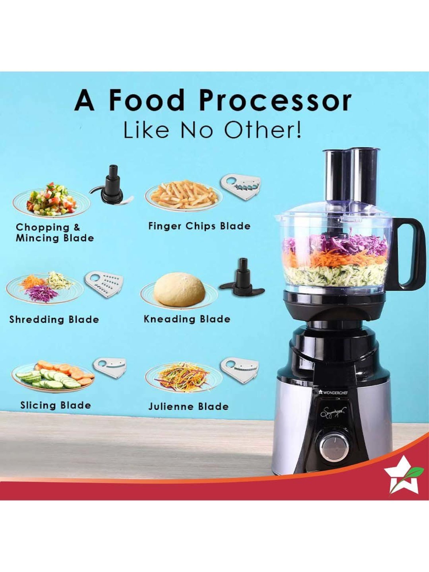 Wonderchef Galaxy Mixer Grinder 750W Copper Motor with 4 SS Jars Black & Grey,5-Year Warranty