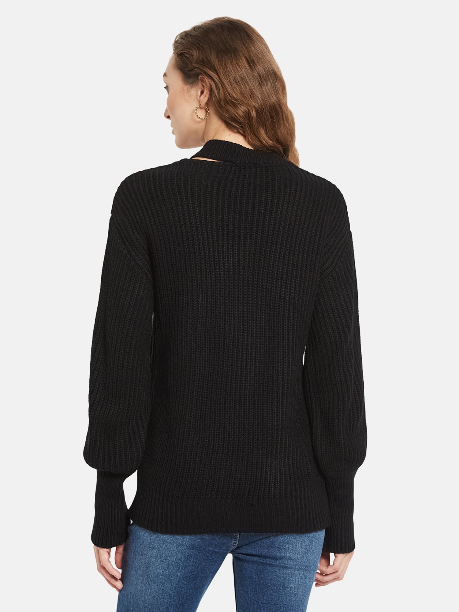 METTLE Black V Neck Pullover