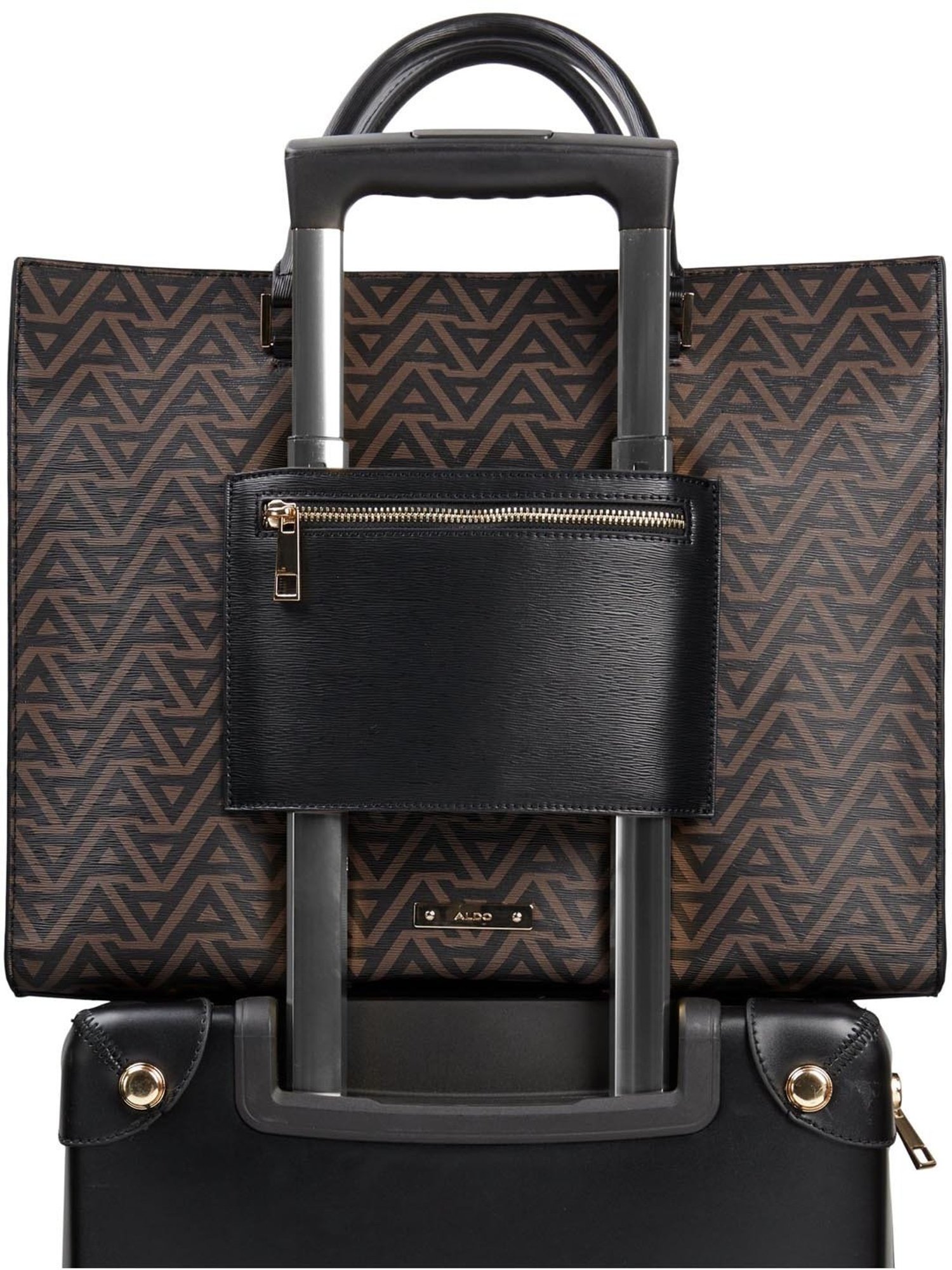 Call It Spring Black Combo Solid Large Tote Handbag