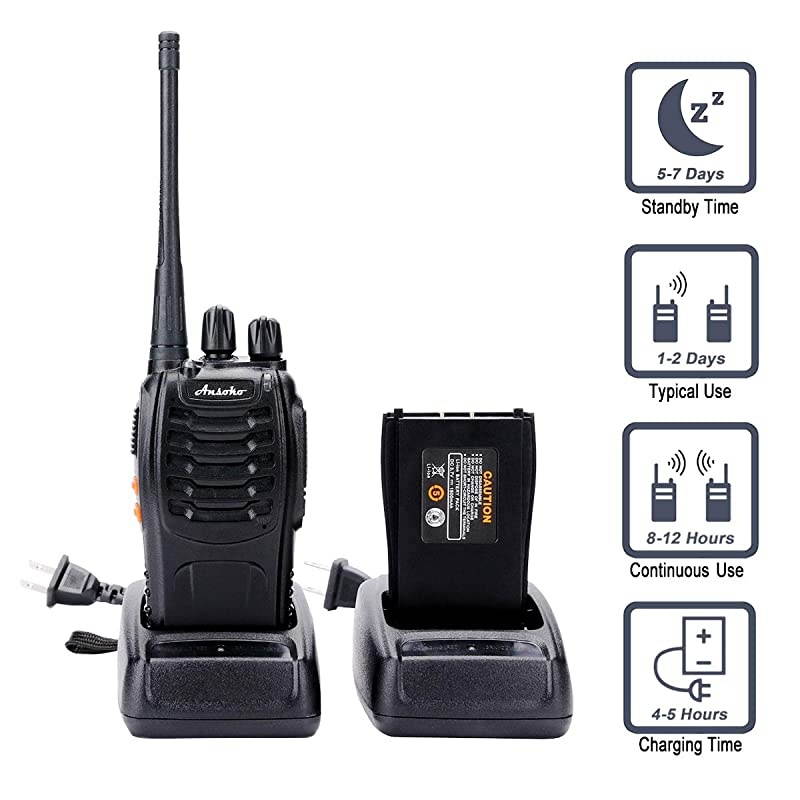 Walkie Talkies Rechargeable Long Range Two Way Radios 16Channel with Earpiece Battery n Charger 3 Pack