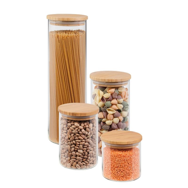 Honey-Can-Do Bamboo Jar Storage Set 4-pc.