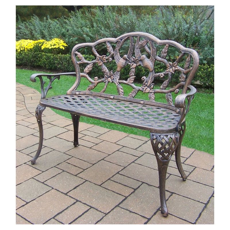 Hummingbird Cast Aluminum Loveseat Bench