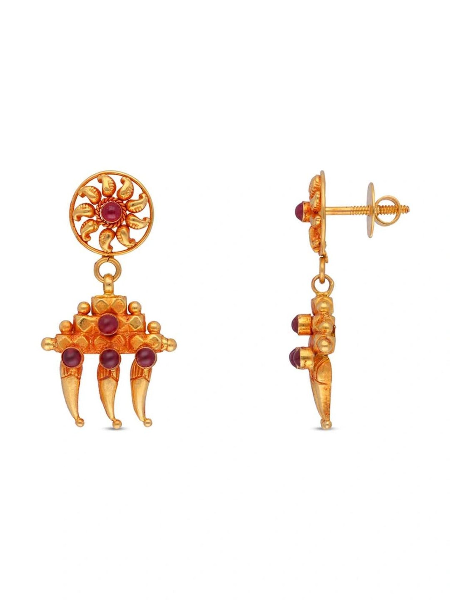 CKC Tribal Gold Drops with Traditional Red Gheroo Finish