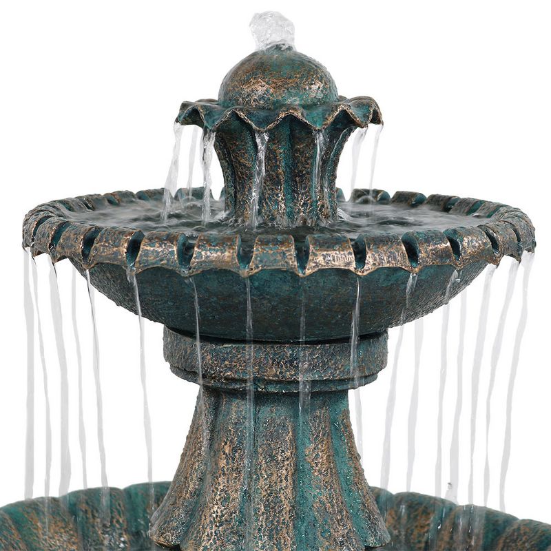 Sunnydaze 41"H Electric Polyresin and Fiberglass 2-Tier Nouveau Outdoor Water Fountain