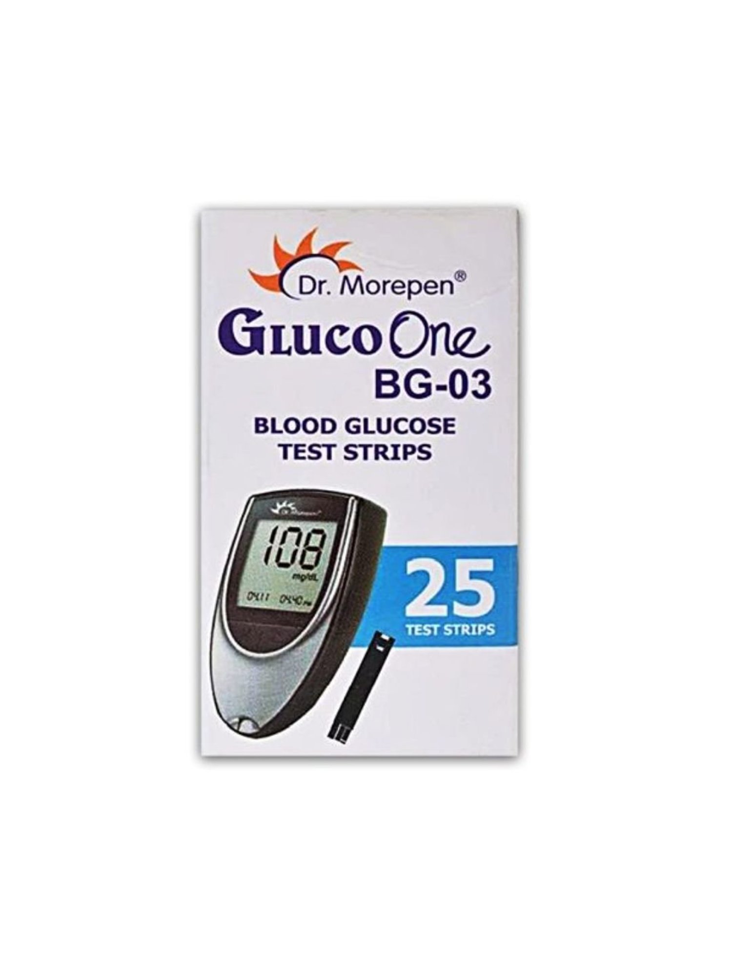 Dr. Morepen Gluco One BG-03 Glucometer with 25 Strips (Black)