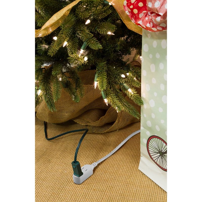 Philips 8' 3 Outlet Indoor Polarized Extension Cord Gray/White