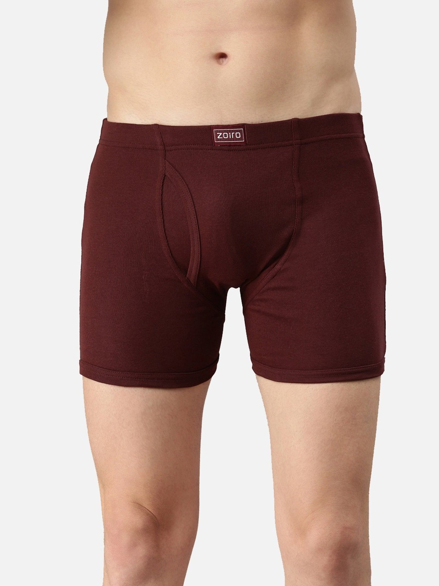 Zoiro Bitter Chocolate & Navy Blue Cotton Regular Fit Trunks - Pack Of 2