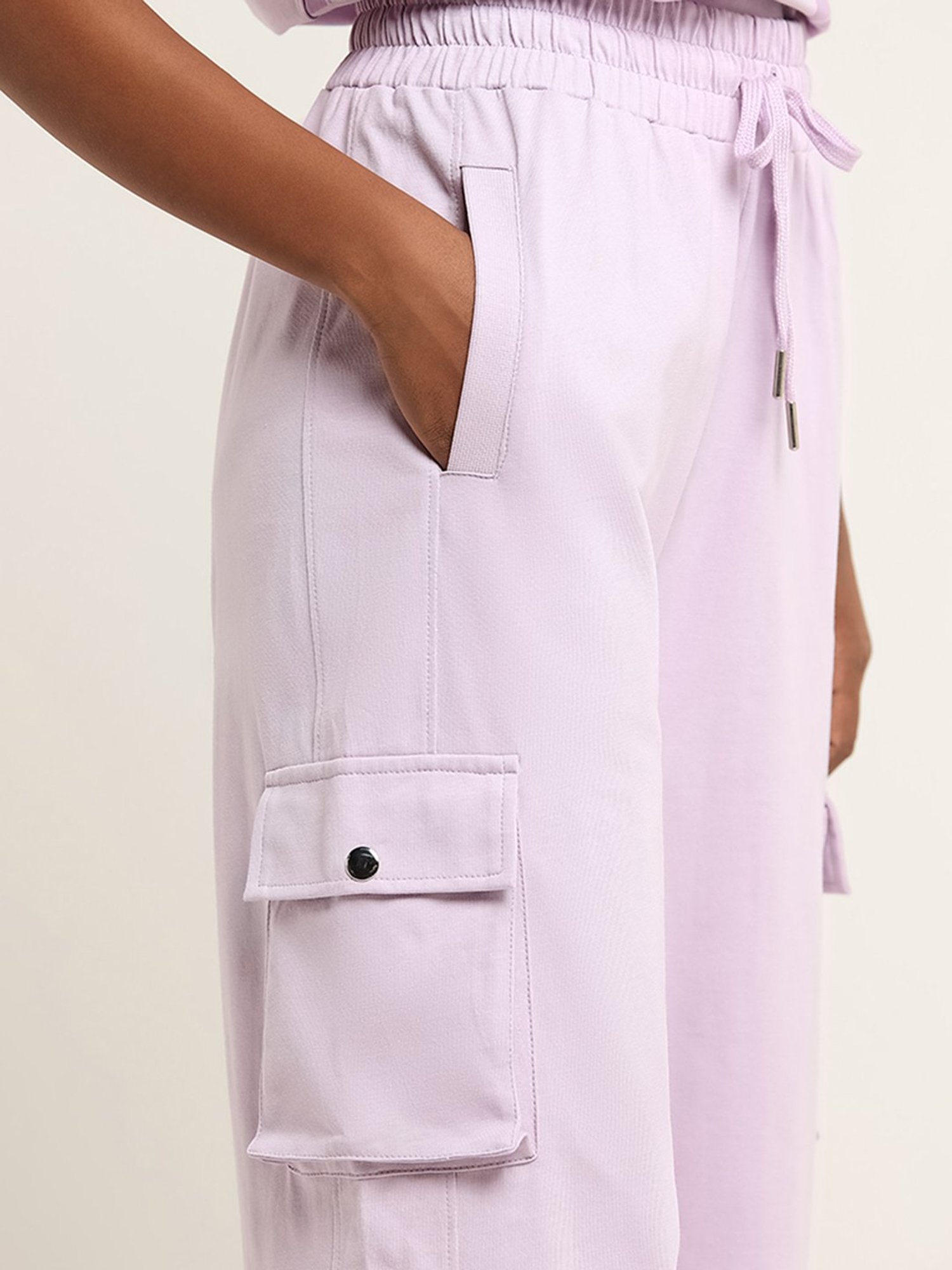 Studiofit by Westside Lilac Mid Rise Loose Fit Track Pants