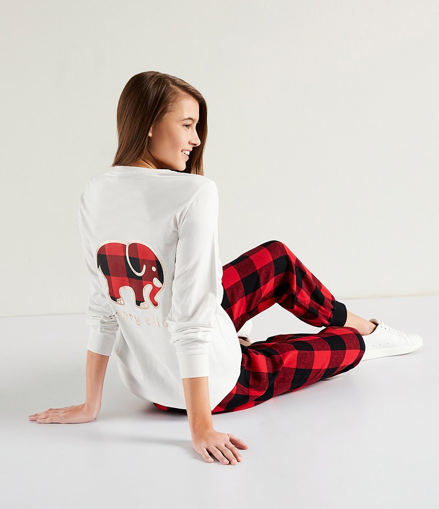 Ivory Ella Organic Cotton Buffalo Plaid Holiday Pants