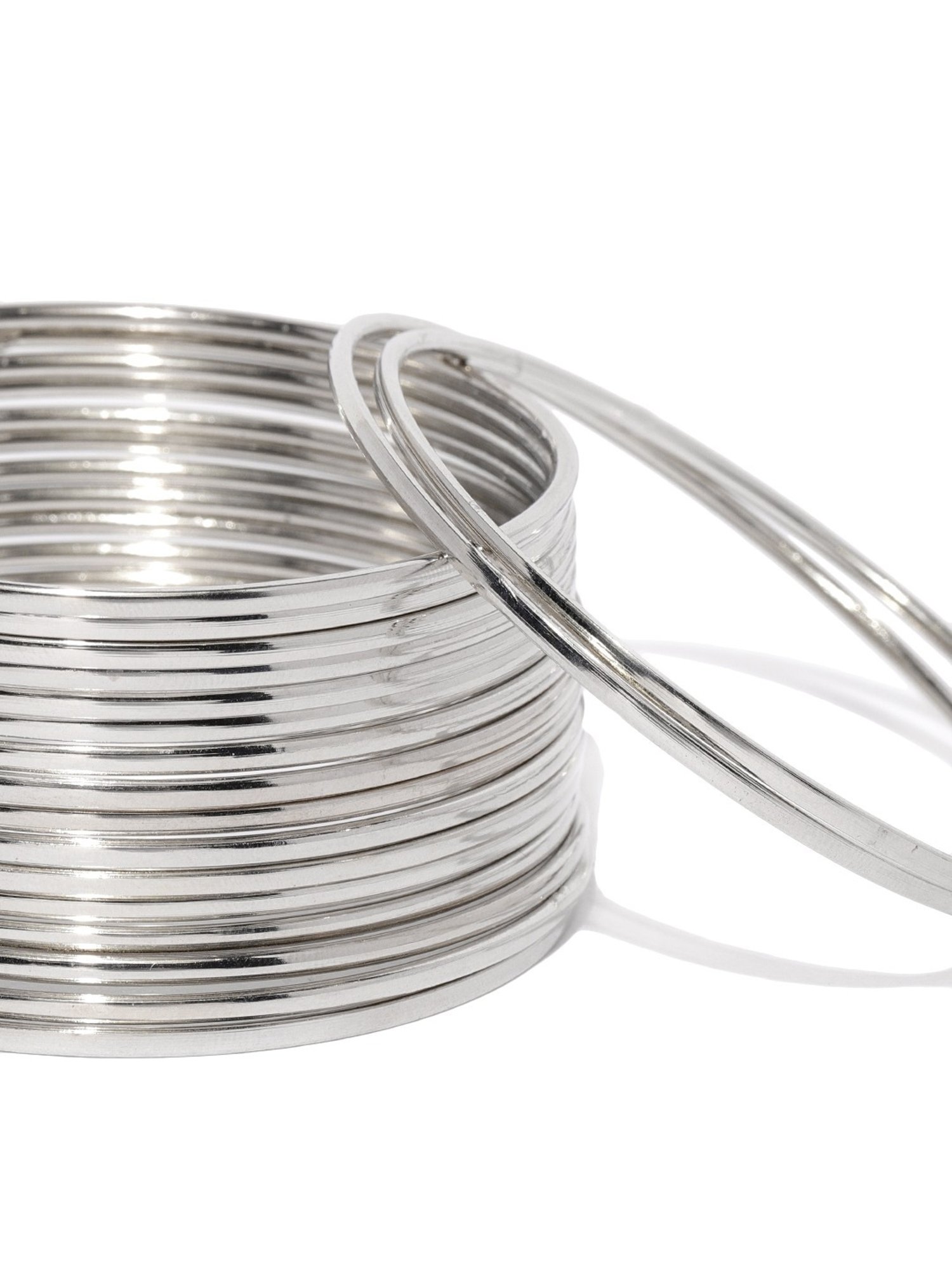 ToniQ Silver-Plated Metal Classic Bangle - Set Of 18